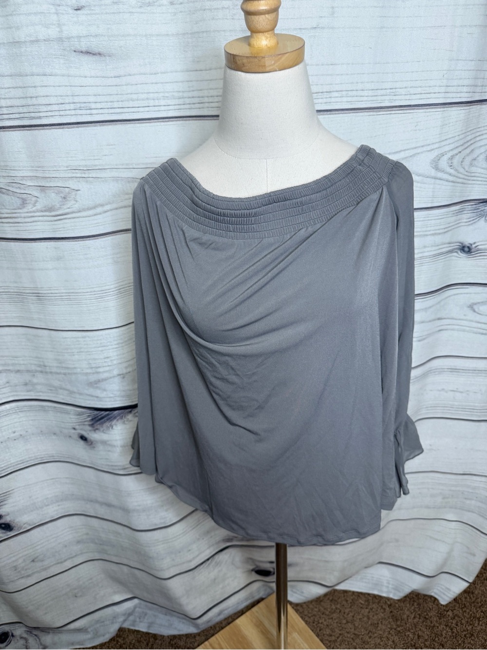 torrid Gray Off-Shoulder Draped Top